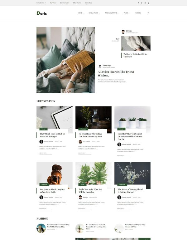 Download Doris Creative WordPress Blog and Magazine Theme