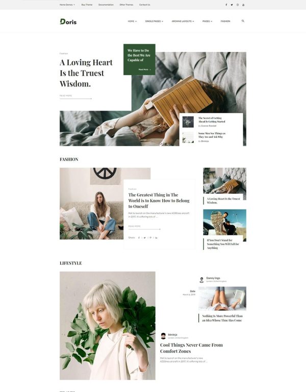 Download Doris Creative WordPress Blog and Magazine Theme