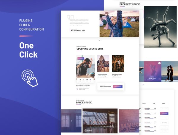 Download Dropbeat - Creative Dance Studio WordPress Theme For any type of dance or indoor studios to enhance their website aesthetic with rich details.