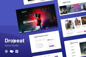 Download Dropbeat - Creative Dance Studio WordPress Theme For any type of dance or indoor studios to enhance their website aesthetic with rich details.