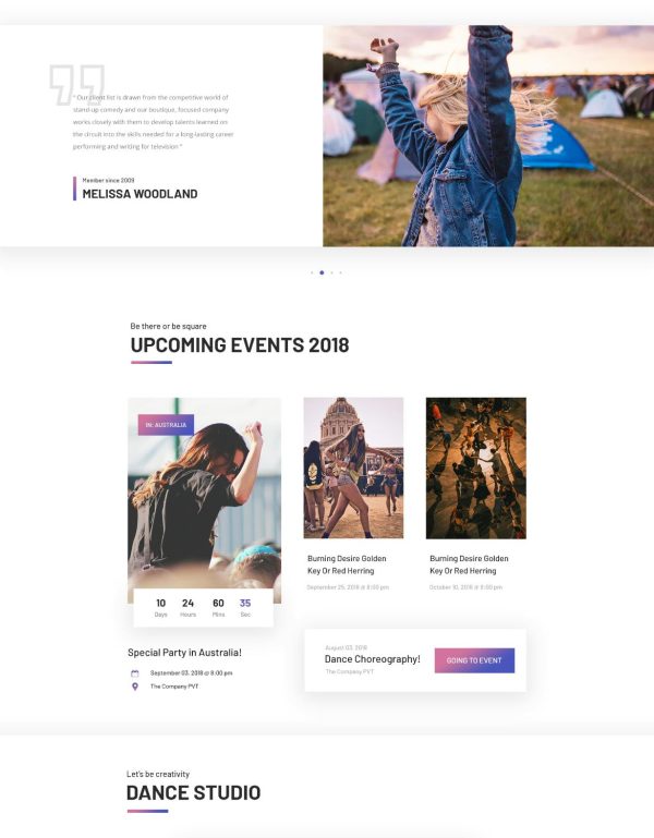 Download Dropbeat - Creative Dance Studio WordPress Theme For any type of dance or indoor studios to enhance their website aesthetic with rich details.