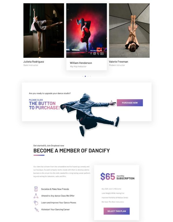 Download Dropbeat - Creative Dance Studio WordPress Theme For any type of dance or indoor studios to enhance their website aesthetic with rich details.