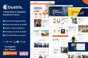 Download Dustrix - Construction and Industry WordPress Them  Construction, Engineering, Industrial, Renovation, Architecture, Electrician, Factory WP Theme