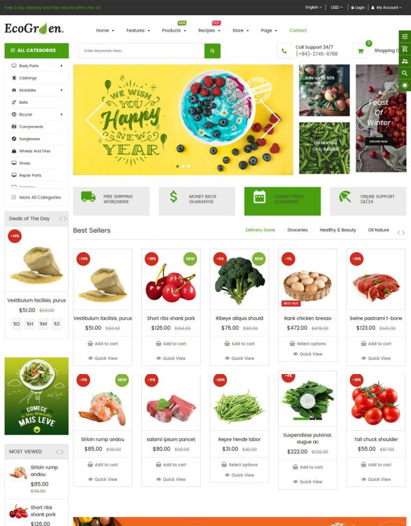Download EcoGreen - Organic, Fruit, Vegetable Shopify Theme Multipurpose Organic, Fruit, Vegetables Shopify Responsive Theme