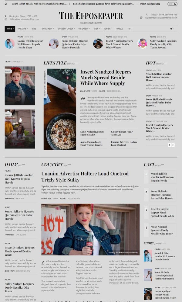 Download Efpose – Multipurpose Blog and Newspaper Theme Super Flexible WordPress theme for Modern Newspaper Theme.