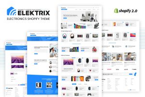 Download Elektrix - Electronics Shopify Theme Electronics e-commerce store, Technology, multipurpose, Dropshipping, Home appliance, Digital items.