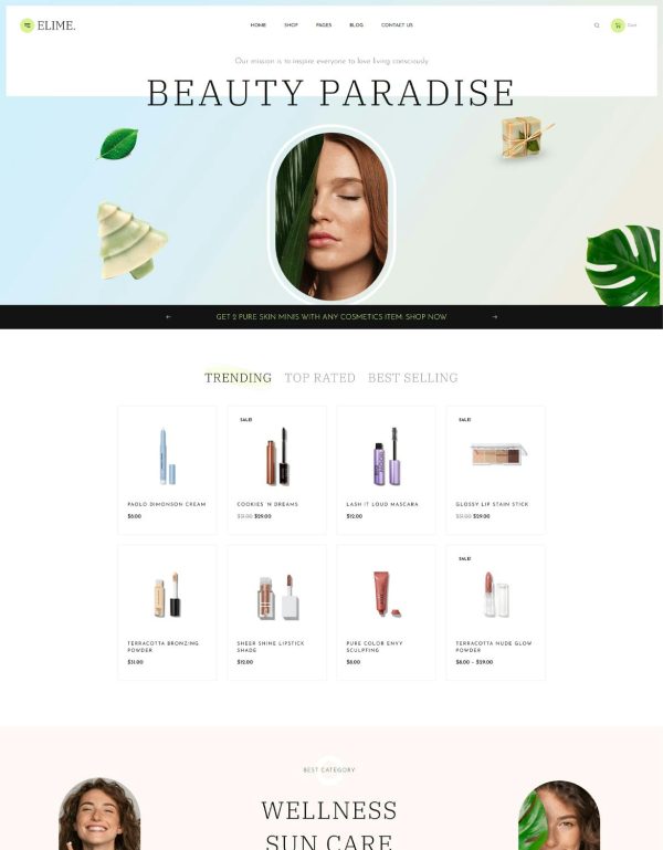 Download Elime - Multipurpose Cosmetics & Fashion WordPress