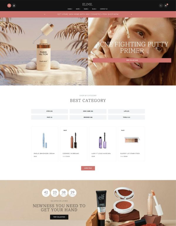 Download Elime - Multipurpose Cosmetics & Fashion WordPress