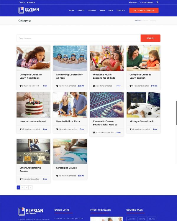 Download Elysian LMS Theme WordPress School Theme + LMS