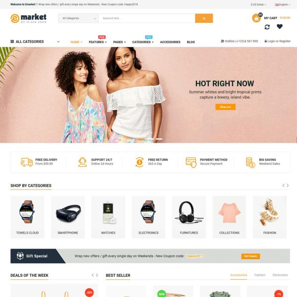 Download eMarket - Creative MultiPurpose HTML 5 Template Awesome Responsive MultiPurpose HTML 5 Template with Mobile Layouts Included