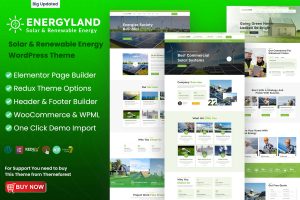 Download Energyland - Solar & Renewable Energy WP Theme Elementor Business WordPress Theme for green, solar, sustainable, solar power, alternative energy