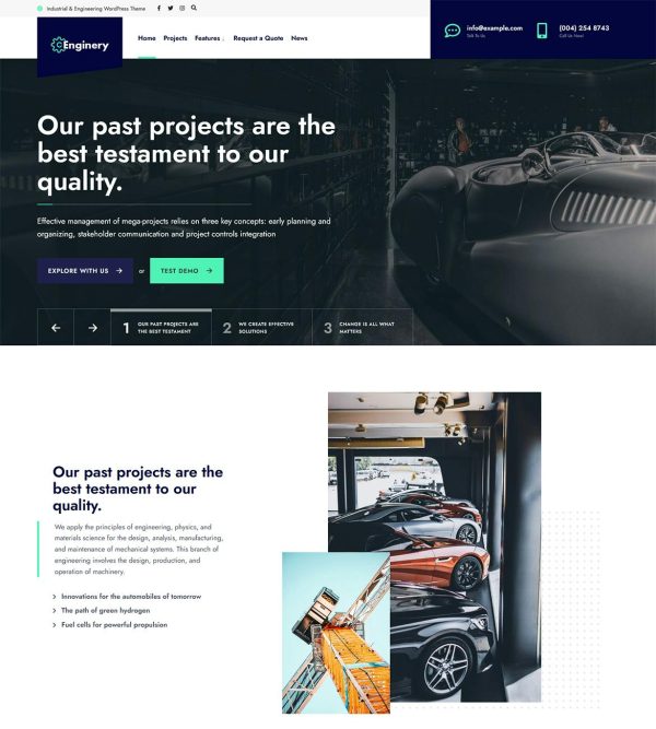 Download Enginery - Industrial & Engineering WP theme Carefully designed industrial theme  with an easy-to-use approach for any factory niche website.