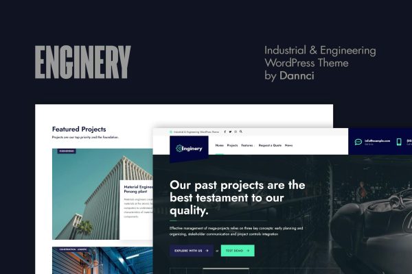 Download Enginery - Industrial & Engineering WP theme Carefully designed industrial theme  with an easy-to-use approach for any factory niche website.