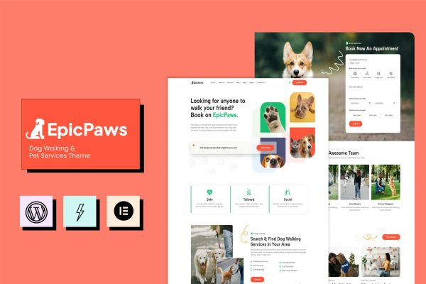 Download EpicPaws - Dog Walking & Pet Services Theme Dog Walking & Pet Services Theme