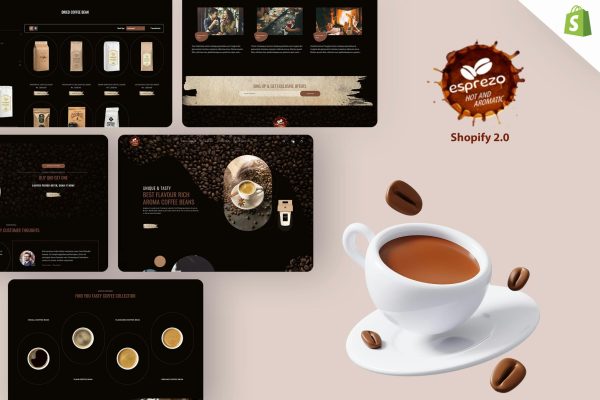 Download Esprezo - Cake Shop, Coffee Shop Shopify Theme Responsive eCommerce Design for Restaurants & Cafe, Bakery, Cake Shop, Cookies, Snacks Online Sale.