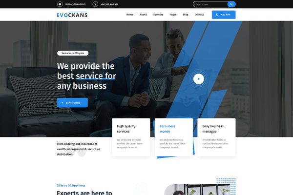 Download Evockans - Responsive Multi-Purpose WordPress Them business theme, creative agency, creative portfolio, fashion store, fast loading, fullscreen, landin