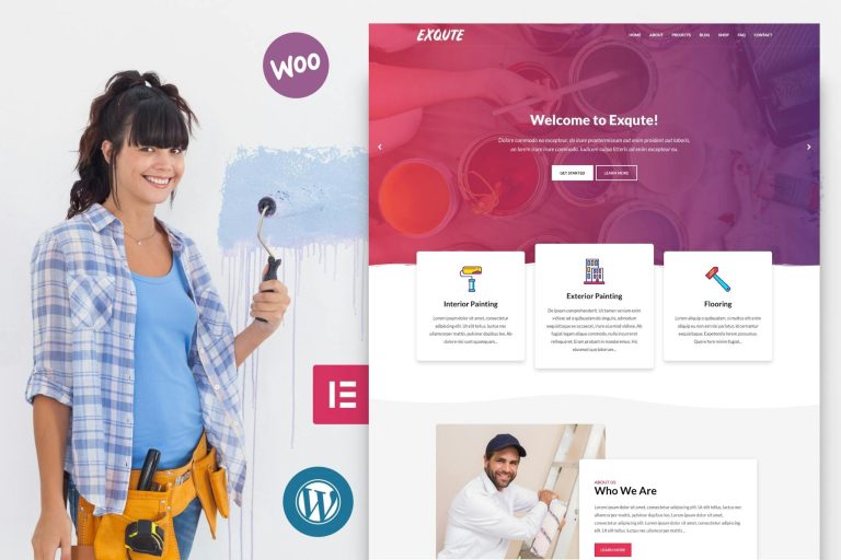 Download Exqute - Painting Company WordPress Theme A modern and clean WordPress theme especially designed for painting companies and painters