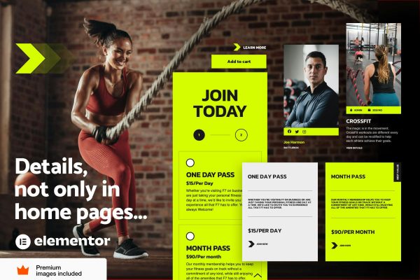 Download F7 - Fitness Gym Sport Studio WordPress Theme The Ultimate Niche WordPress Elementor Pro WordPress Theme for Gym, Fitness, or any sport activities