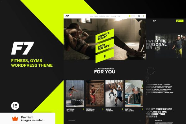 Download F7 - Fitness Gym Sport Studio WordPress Theme The Ultimate Niche WordPress Elementor Pro WordPress Theme for Gym, Fitness, or any sport activities