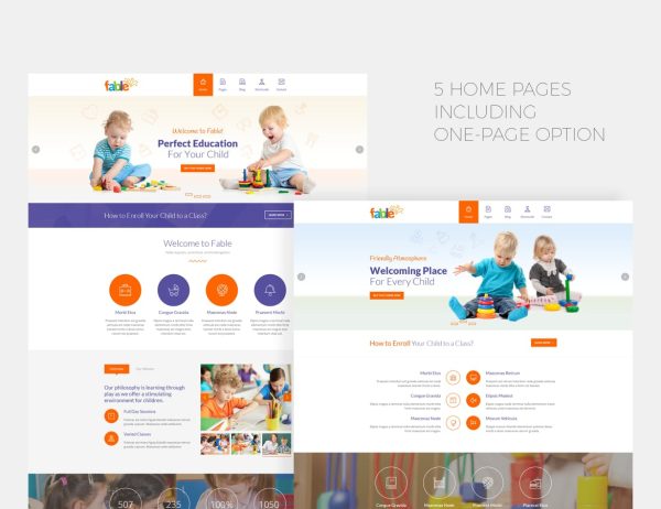 Download Fable - Children Kindergarten Template HTML Template best suitable for children or education related projects like kindergarten or nursery.