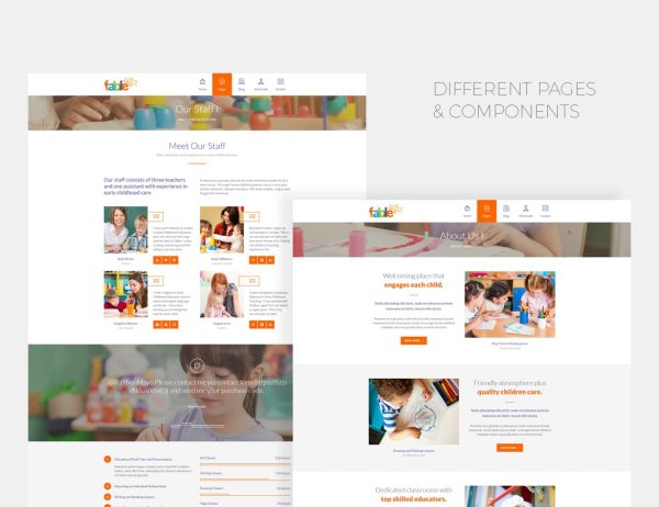 Download Fable - Children Kindergarten Template HTML Template best suitable for children or education related projects like kindergarten or nursery.
