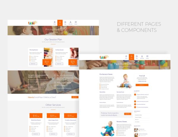 Download Fable - Children Kindergarten Template HTML Template best suitable for children or education related projects like kindergarten or nursery.