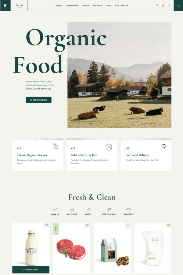 Download Ferme - Food Store & Farm WooCommerce WordPress The Ultimate Niche WordPress WooCommerce Elementor Pro theme for Food Stores and Farms