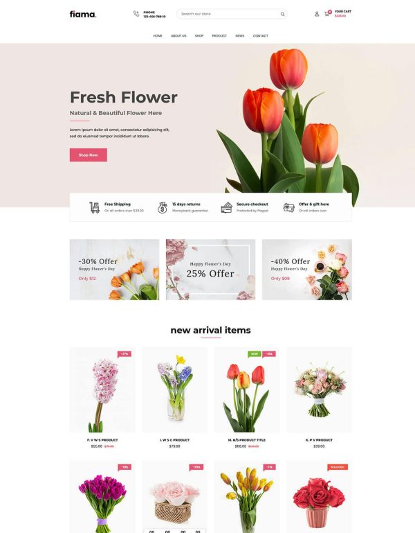 Download Fiama - Flower Shop & Florist Shopify Theme OS 2.0 Fiama - Flower Shop & Florist Multipurpose eCommerce Responsive Shopify Theme OS 2.0