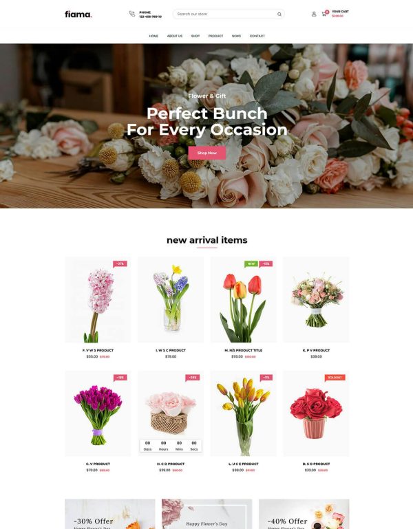 Download Fiama - Flower Shop & Florist Shopify Theme OS 2.0 Fiama - Flower Shop & Florist Multipurpose eCommerce Responsive Shopify Theme OS 2.0