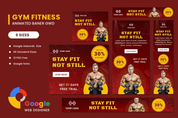 Download Fitness Google Adwords HTML5 Banner Ads GWD Fitness Google Adwords HTML5 Banner Ads GWD