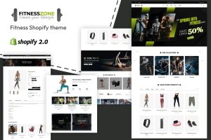 Download Fitness Zone - Shopify Fitness Gym Store Fitness, Gym, Cross-fit and Sports Studio ecommerce store. Workout and Trainer Pages, multipurpose
