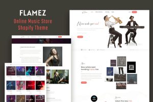 Download Flamez - Online Music Store Shopify Theme Sell Music Tracks, Audio Video Templates Online. Musical Artists Responsive eCommerce Shopify Theme