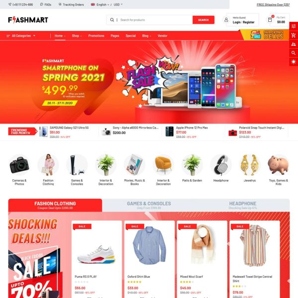 Download FlashMart - Multipurpose Sections Shopify Theme Modern, user friendly, responsive & functional multipurpose Shopify theme