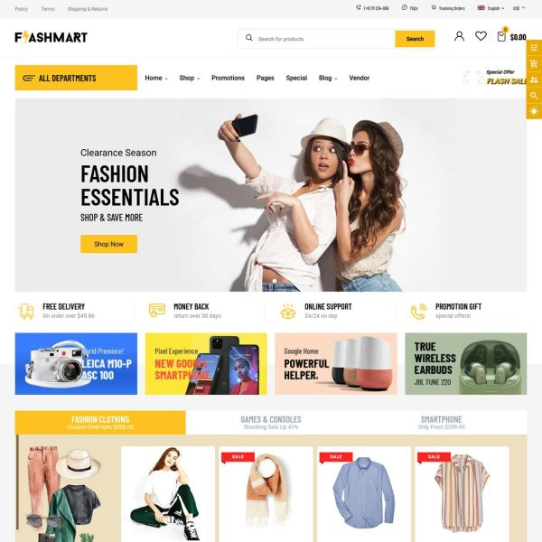 Download FlashMart - Multipurpose Sections Shopify Theme Modern, user friendly, responsive & functional multipurpose Shopify theme