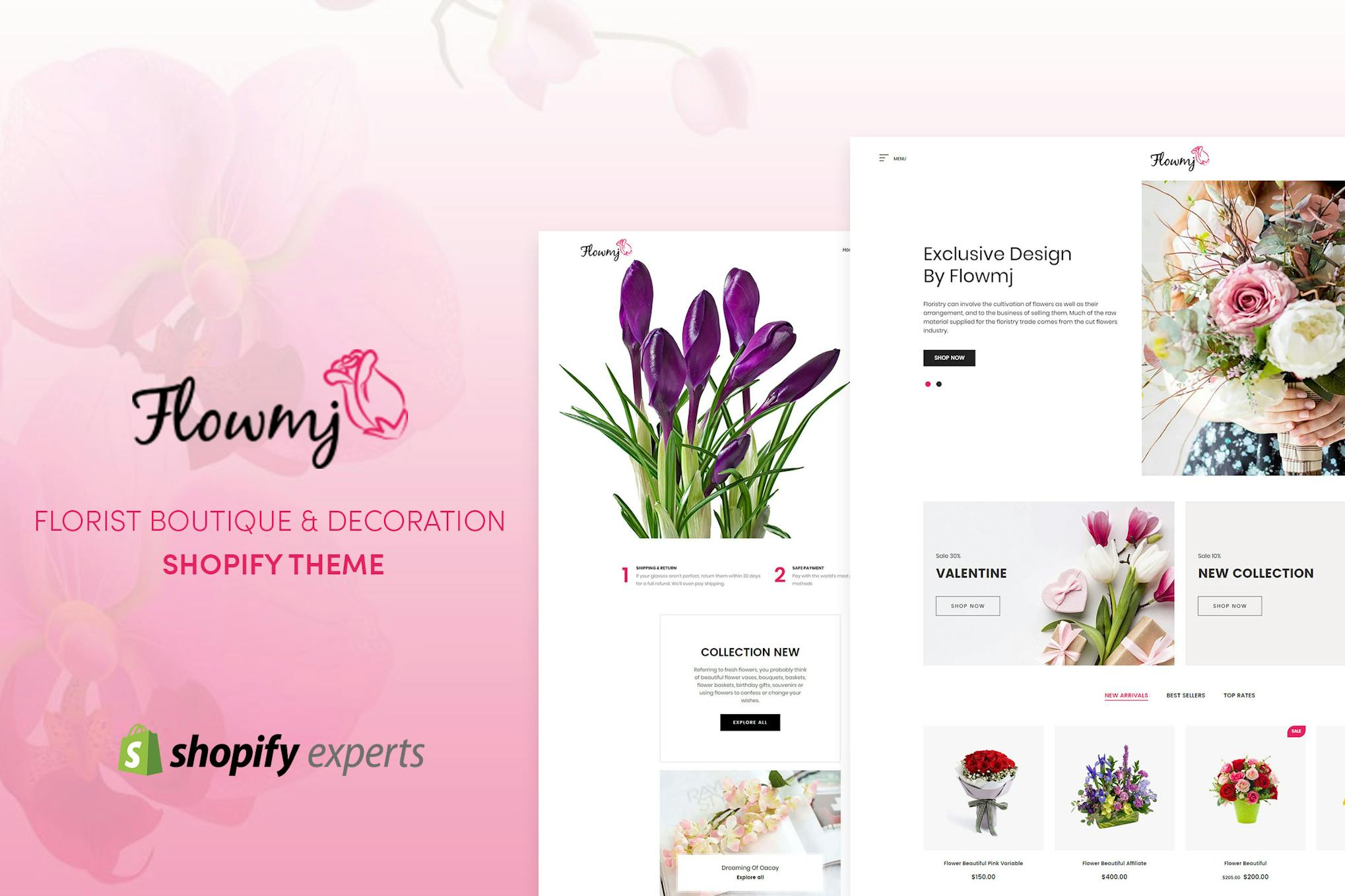 Flowmj – Florist Boutique & Decoration Store Florist Boutique & Decoration Store Shopify Theme