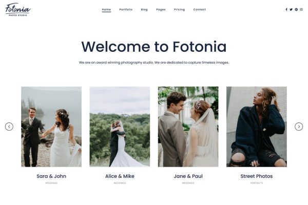 Download Fotonia Minimal Photography WordPress Theme Fotonia is a clean, responsive photography WordPress theme for photographers, designers, artists.