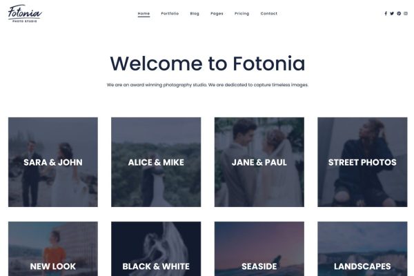 Download Fotonia Minimal Photography WordPress Theme Fotonia is a clean, responsive photography WordPress theme for photographers, designers, artists.