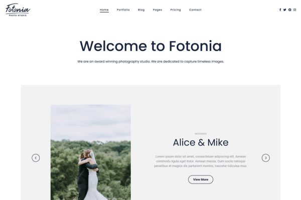 Download Fotonia Minimal Photography WordPress Theme Fotonia is a clean, responsive photography WordPress theme for photographers, designers, artists.