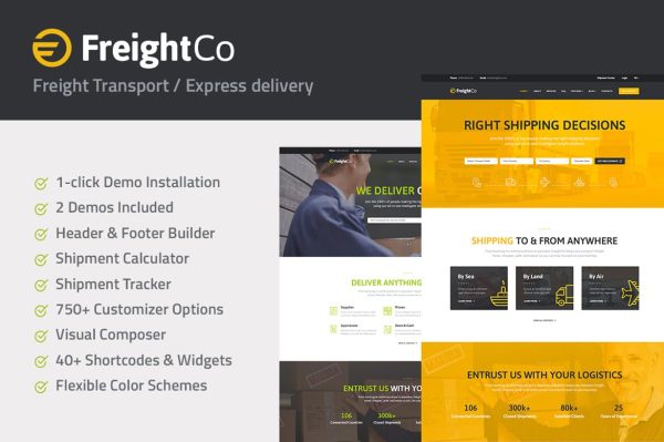 Download FreightCo Transportation & Warehousing WordPress Theme