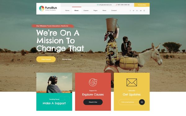 Download Fundbux - Charity & Fundraise WordPress Theme Nonprofit WordPress Theme (Fundbux) is a perfect nonprofit theme for charity and nonprofit purposes.