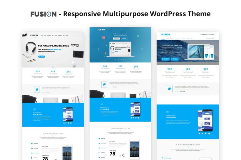 Download Fusion – Responsive Multipurpose WordPress Theme Aesthetic design, agency, app, bootstrap, clean design, corporate, creative, html5, landing page