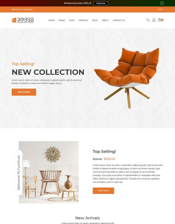 Download Fusta - Furniture Shopify Theme Furniture Shopify Theme, Interior furniture Shop Shopify theme