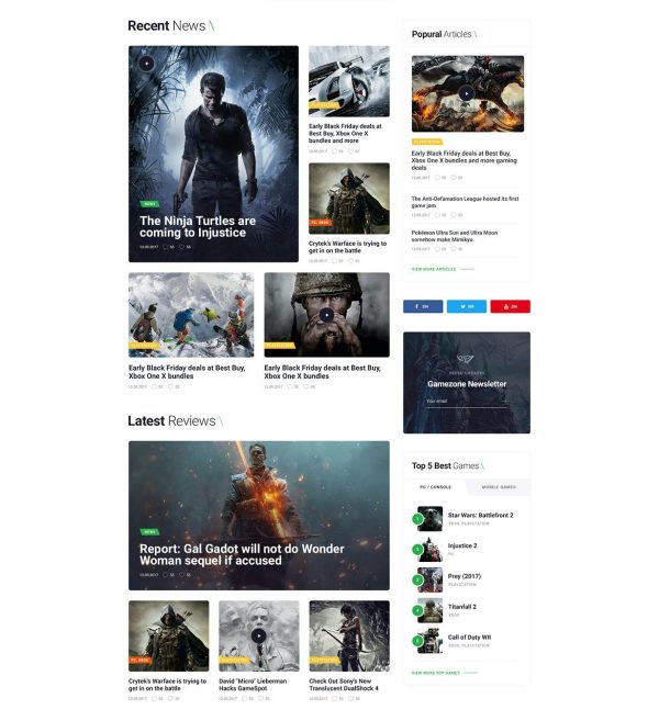 Download Gamezone Gaming Blog & Store WordPress Theme
