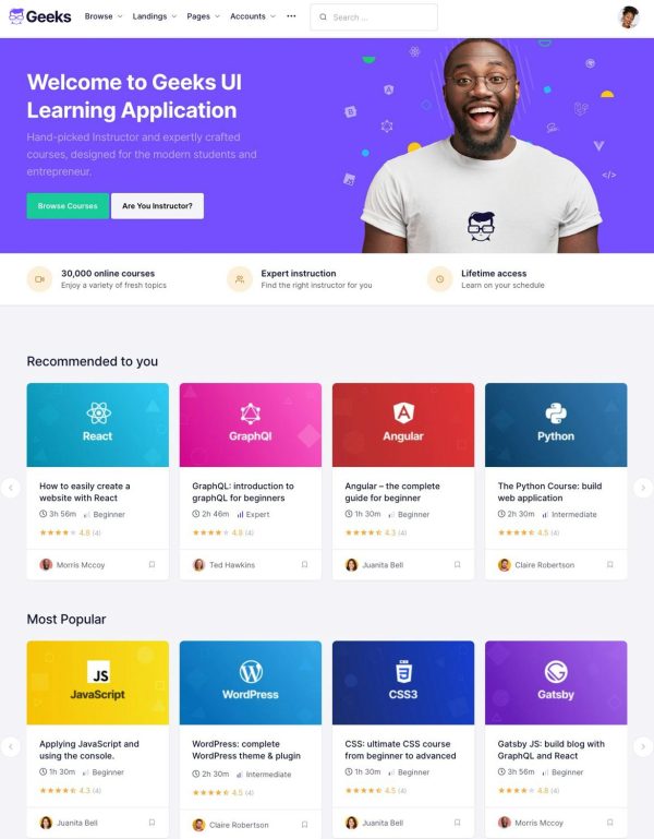 Download Geeks - Online Learning Marketplace WordPress Them Create