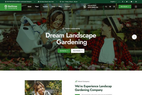 Download Gettree – Garden & Landscaping WordPress Theme agriculture, elementor free, farmer shop, garden, gardeners, gardening, groundskeeper, landscape, la