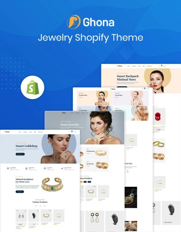 Download Ghona – Jewelry Shopify Theme This eye-catching Jewelry Shopify theme comes with 04 unique versions.