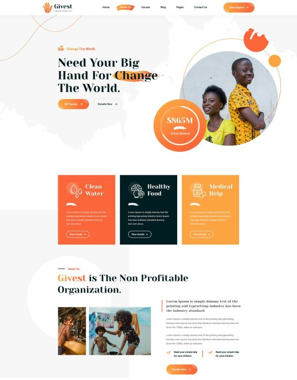 Download Givest - Non Profit Gatsby Template Givest Gatsby React template, you’ll have everything your charity website needs to get started