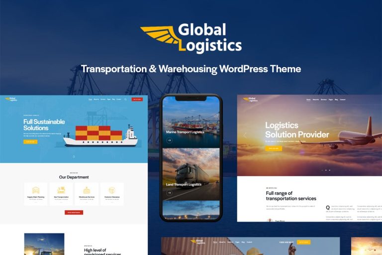 Download Global Logistics Transportation & Warehousing WordPress Theme