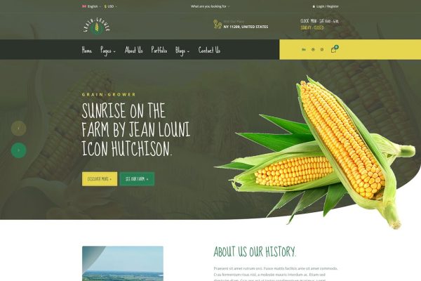Download Grain Grower - Agriculture Farm HTML Template agriculture, agriculture farmer, dairy, dairy farm, eco, eco farm, farm, farmers, farming, health,