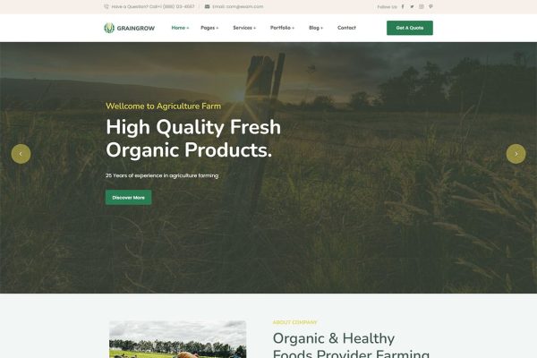 Download Graingrower – Agriculture Farming WordPress Theme agriculture, agriculture farmer, dairy, dairy farm, eco, eco farm, elementor, farm, farmers, farmin